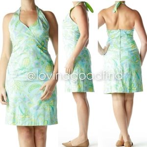Lilly Pulitzer Multicolored Tropical Halter Dress EUC sz 10